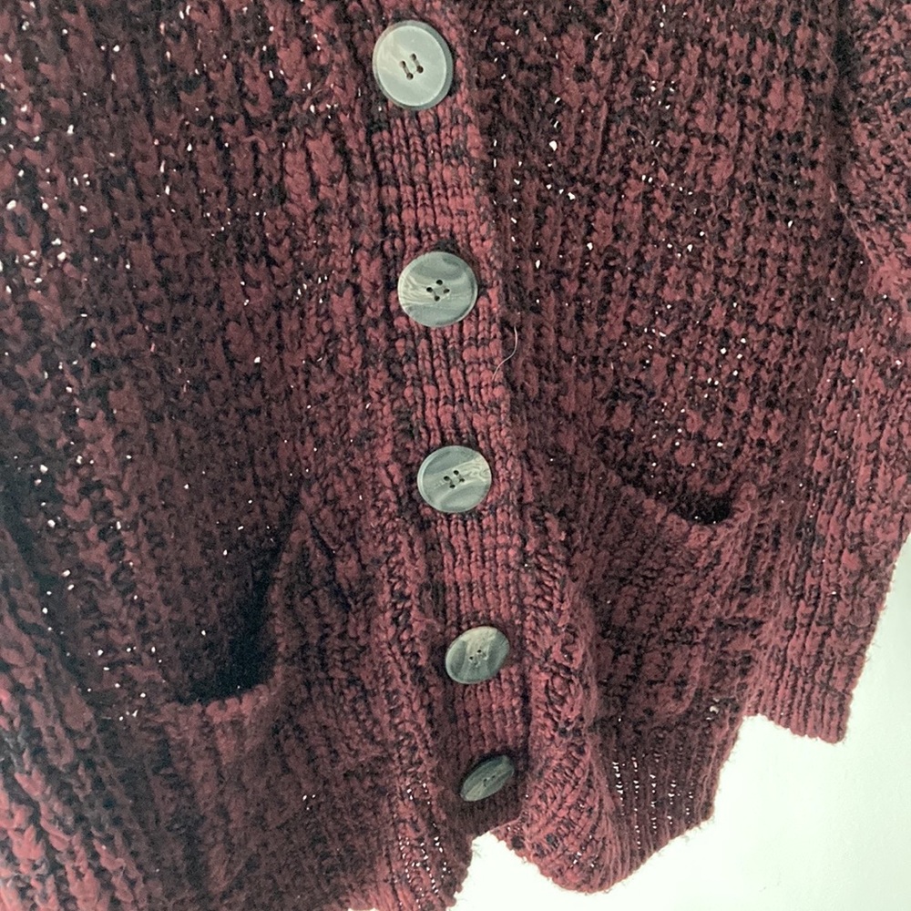 Red Button Up Cardigan - Picture 4 of 4